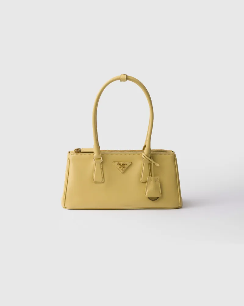 Prada Mittelgroße  Galleria Tasche aus Leder Vanille