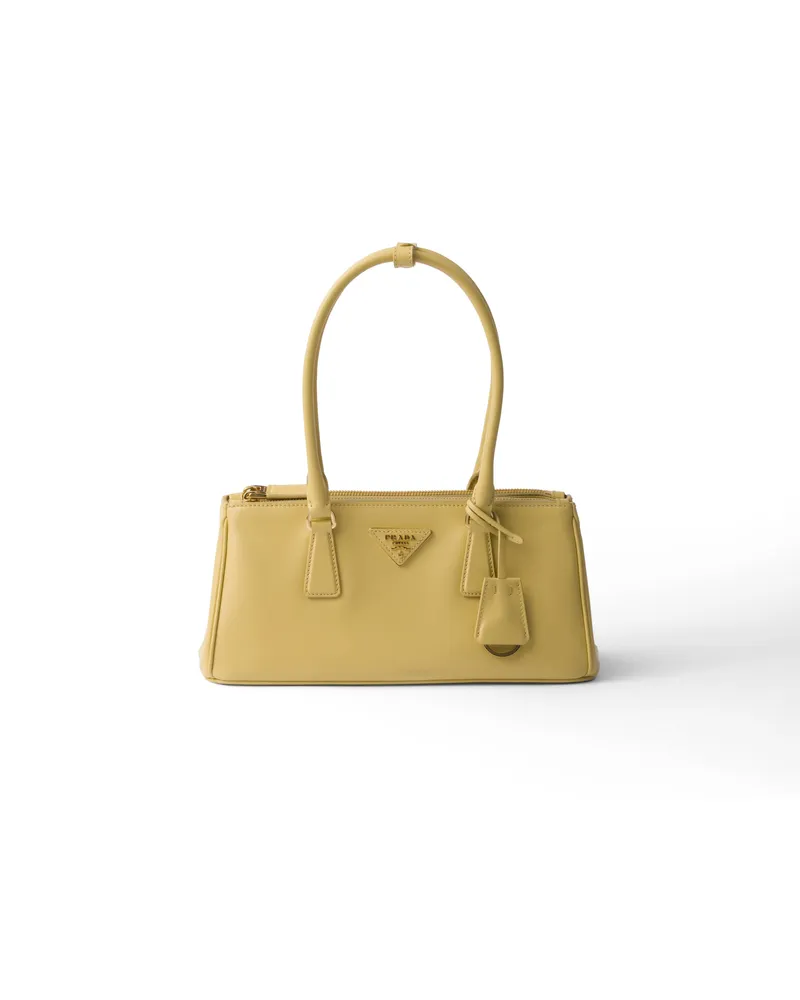 Prada Mittelgroße  Galleria Tasche Aus Leder, Damen, Vanille Vanille