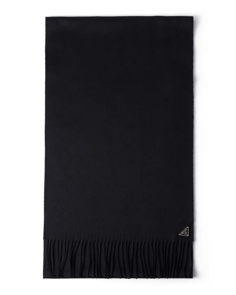 Prada Schal Aus Seide Und Kaschmir, Damen, Schwarz Schwarz