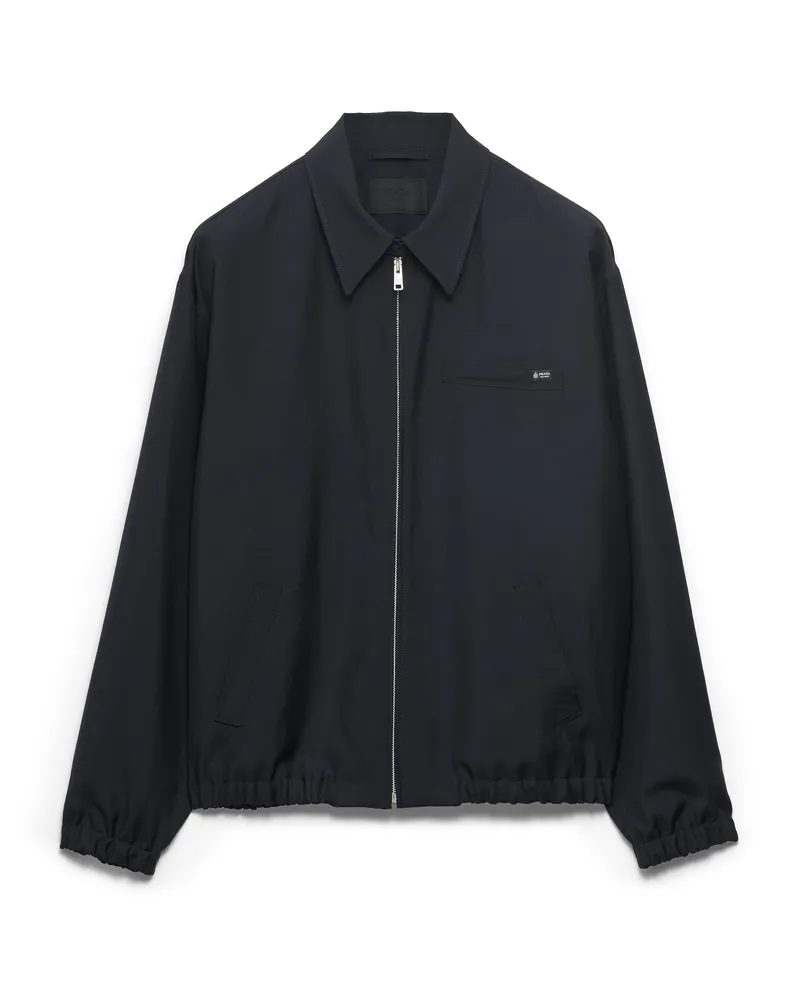 Prada Blousonjacke Aus Mohairwolle, Herren, Blau, Größe Blau