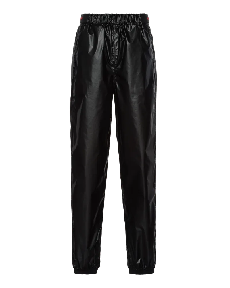Prada Hose mit weitem Bein aus Light Re-Nylon Schwarz