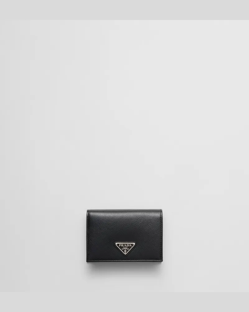 Prada Small Saffiano Leather Wallet Schwarz