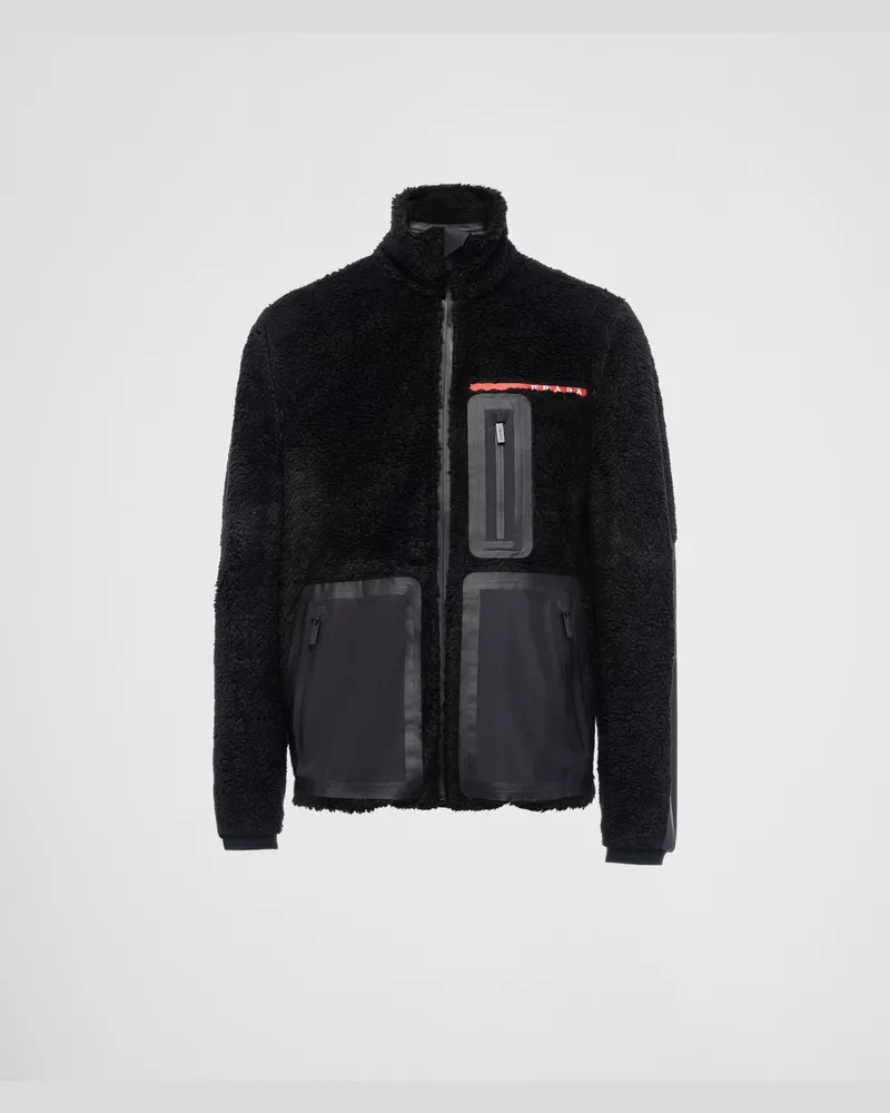 Prada Technische Jacke aus Recycling-Fleece Schwarz