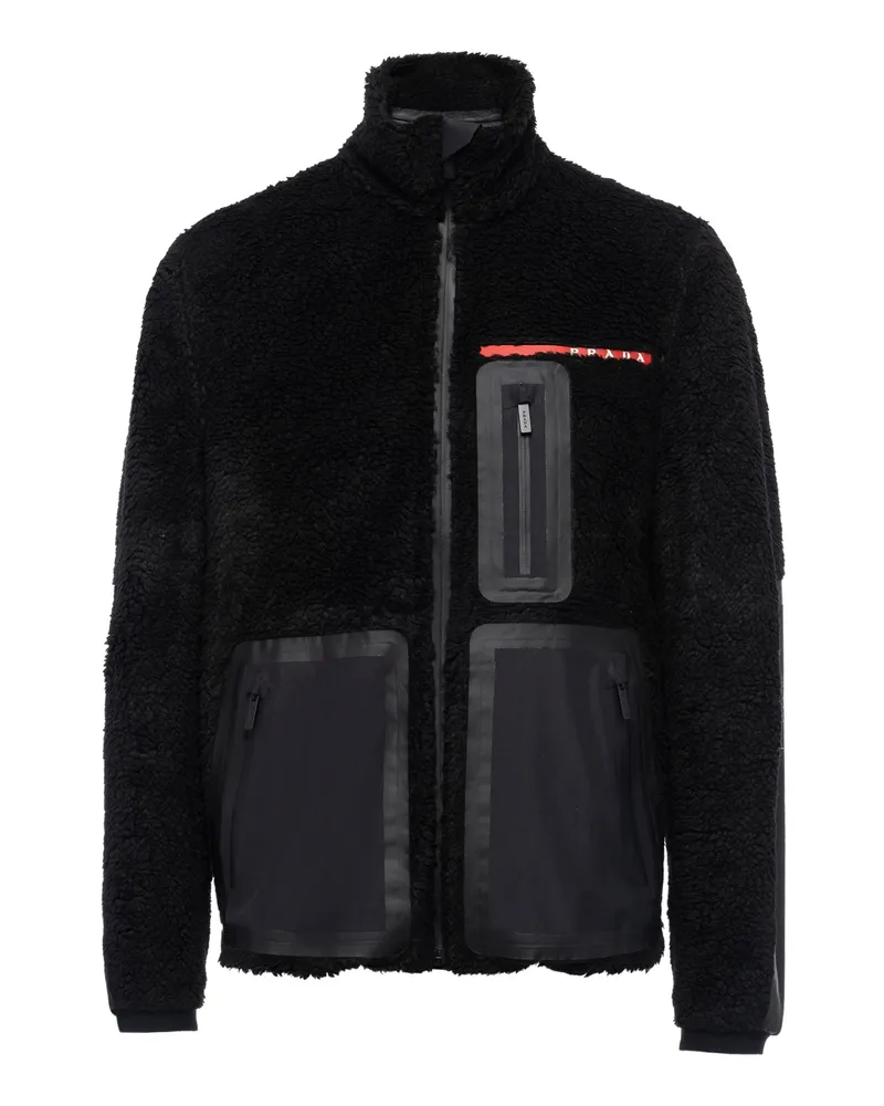 Prada Technische Jacke Aus Recycling-fleece, Herren, Schwarz, Größe Schwarz