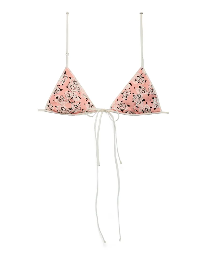 Prada Georgette-bh Mit Blumenprint, Damen, Kamelie, Größe 4 Kamelie