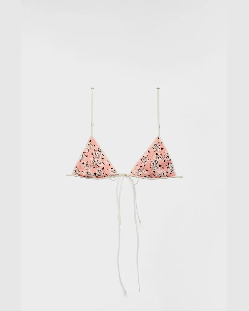 Prada Georgette-BH mit Blumenprint Kamelie