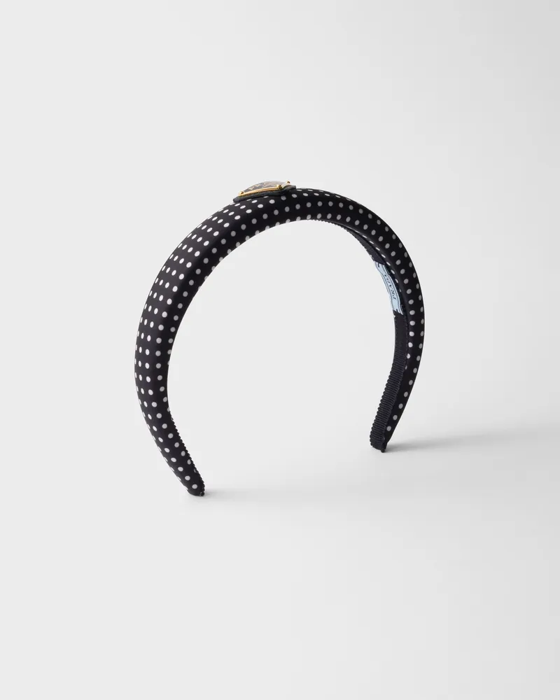 Prada Headband aus bedrucktem Re-Nylon Blau