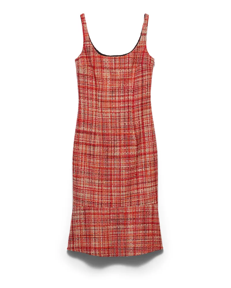 Prada Kleid Aus Tweed, Damen, Rot, Größe Rot
