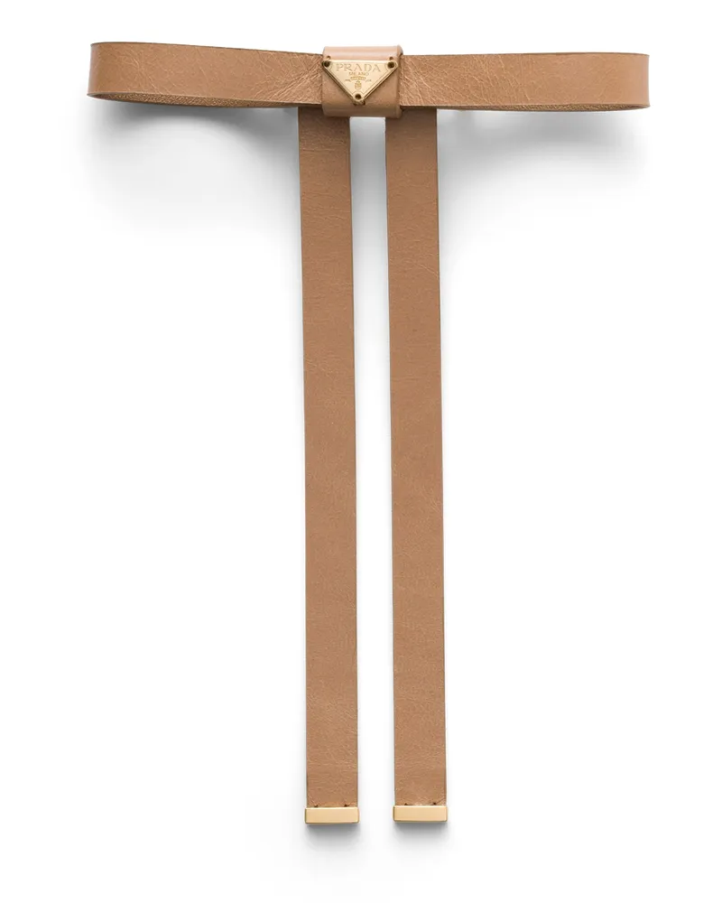 Prada Haarspange Aus Leder, Damen, Cameo Cameo