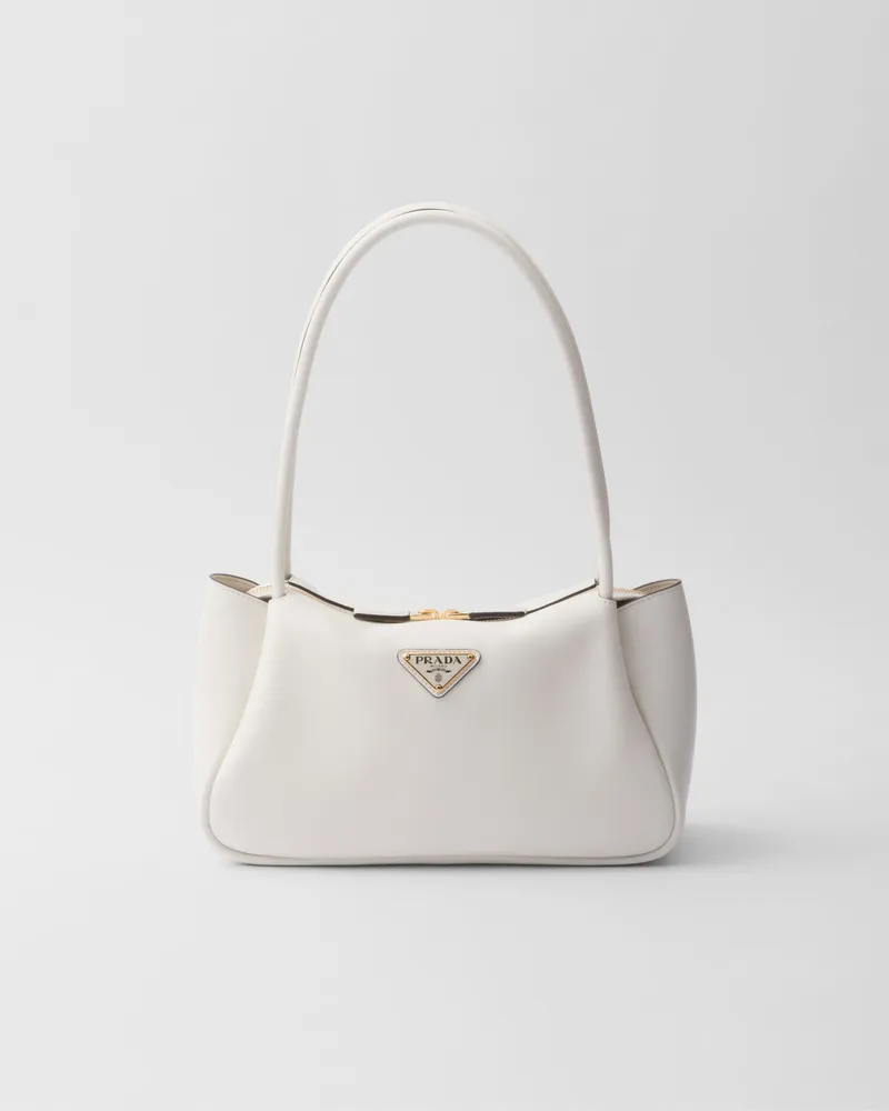 Prada Darling Mittelgroße Handtasche Aus Leder, Damen, Weiss Weiss