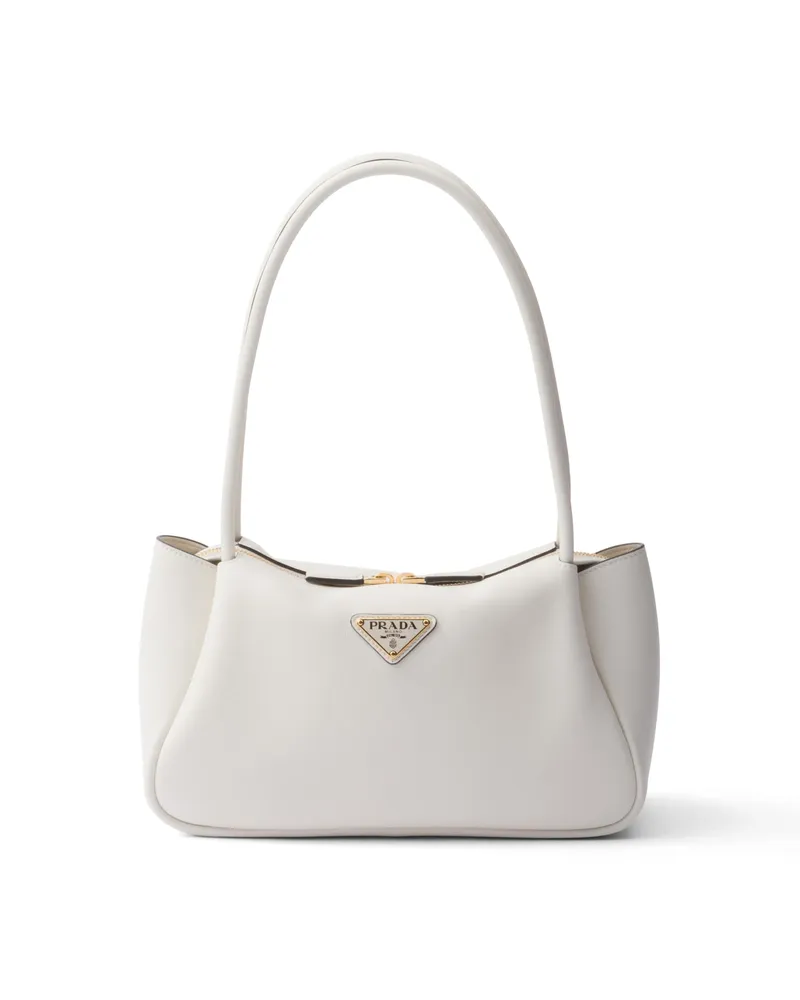 Prada Darling Mittelgroße Handtasche Aus Leder, Damen, Weiss Weiss