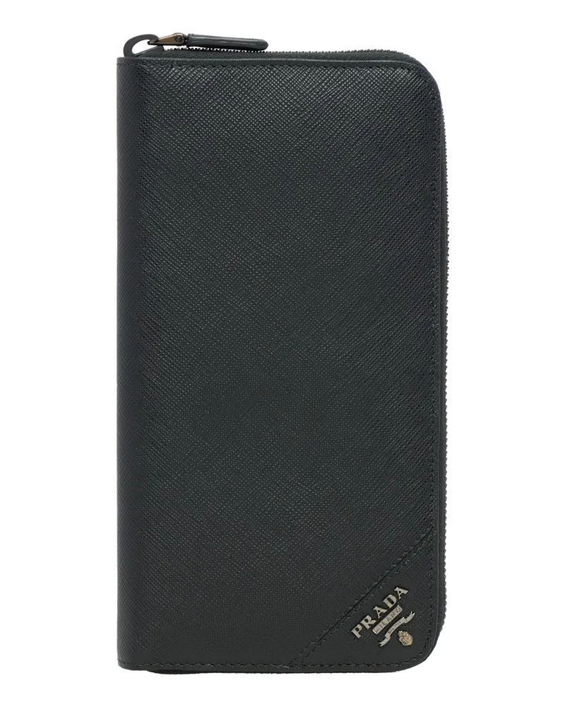 Prada Geldbeutel Aus Saffiano Leder, Herren, Schwarz Schwarz