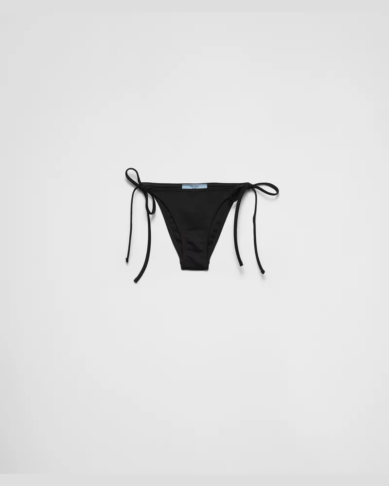 Prada Bikini-Unterteil aus Interlock-Strick Schwarz