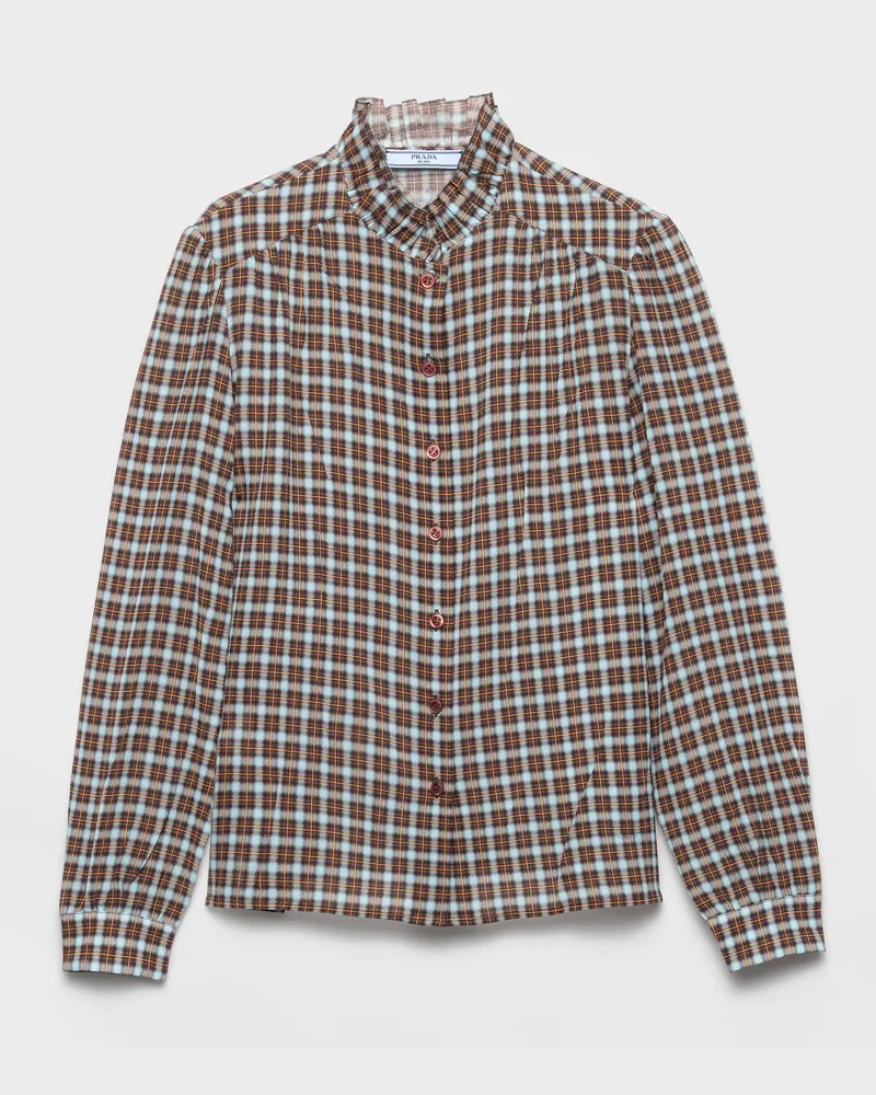 Prada Hemd aus Georgette Türkis