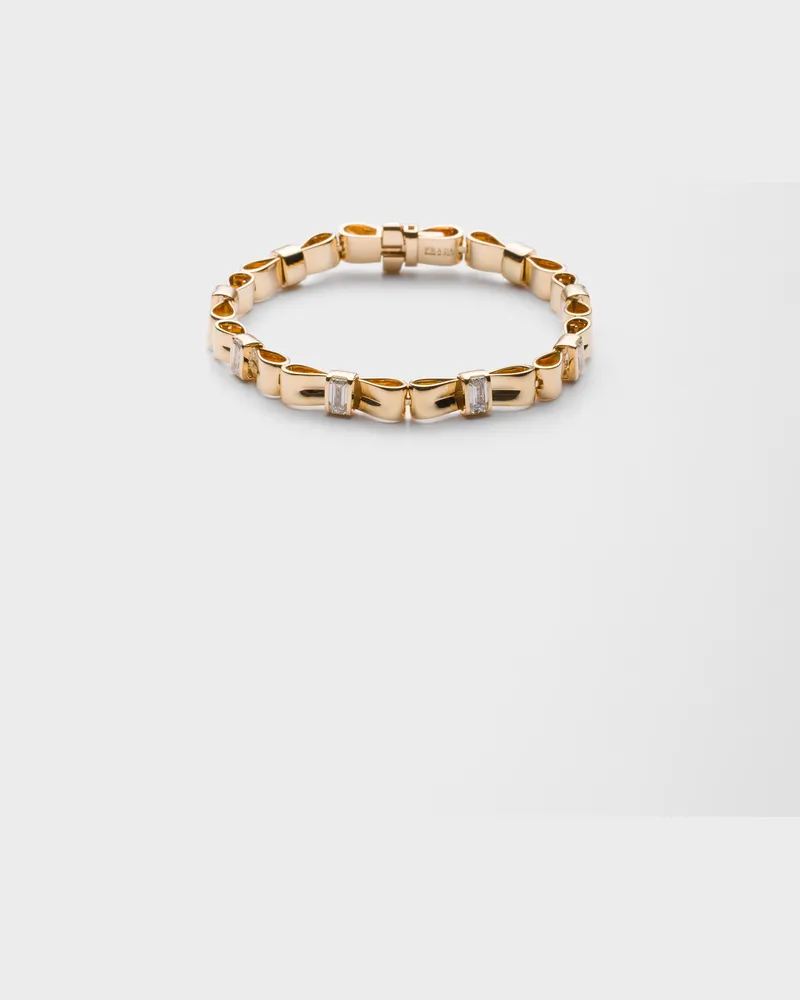 Prada Eternal Gold Armband mit Schleife – Gelbgold und im Labor gezüchtete Diamanten Gold