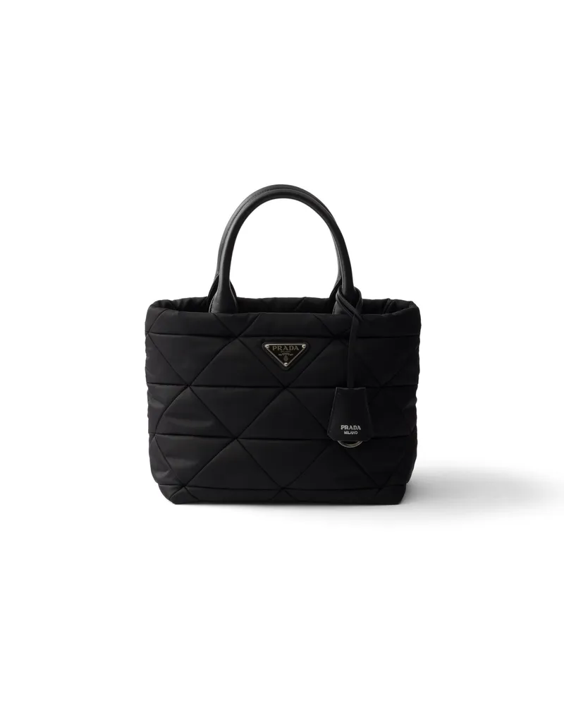 Prada Tote Bag Aus Gepolstertem Re-nylon, Damen, Schwarz Schwarz