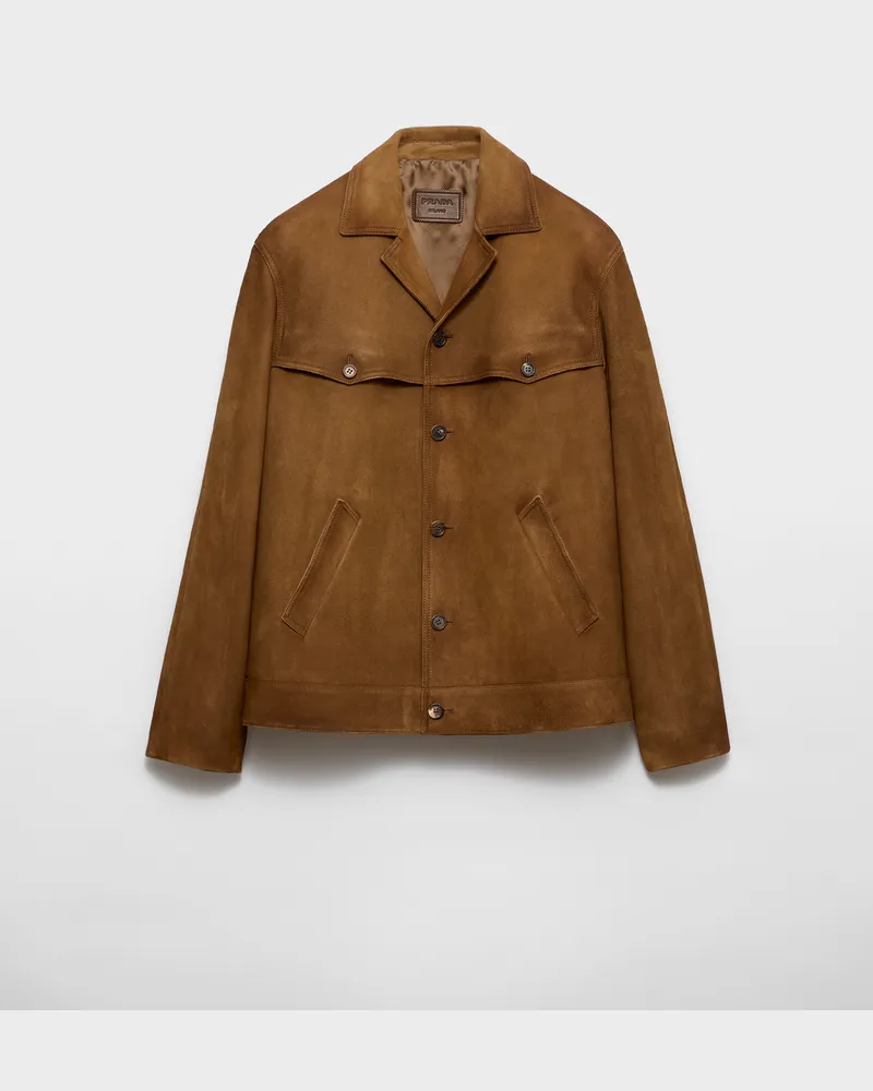 Prada Jacke aus Wildleder Tabak