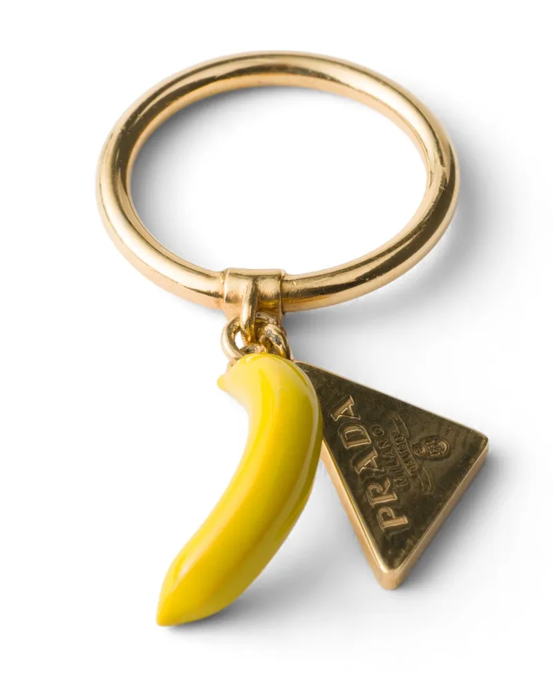 Prada Ring Aus Emailliertem Metall, Damen, Gold/mehrfarbig, Größe 15 Gold