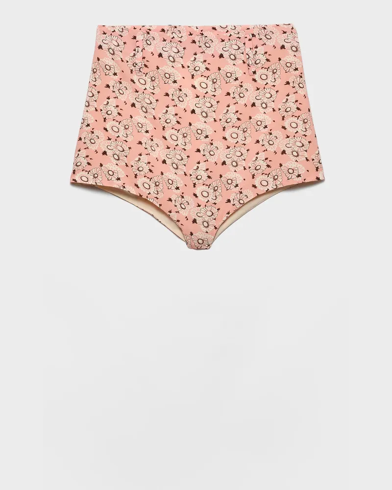 Prada Georgette-Slip mit Blumenprint Kamelie