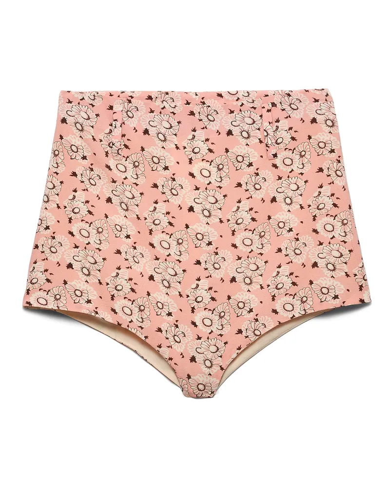 Prada Georgette-slip Mit Blumenprint, Damen, Kamelie, Größe 4 Kamelie