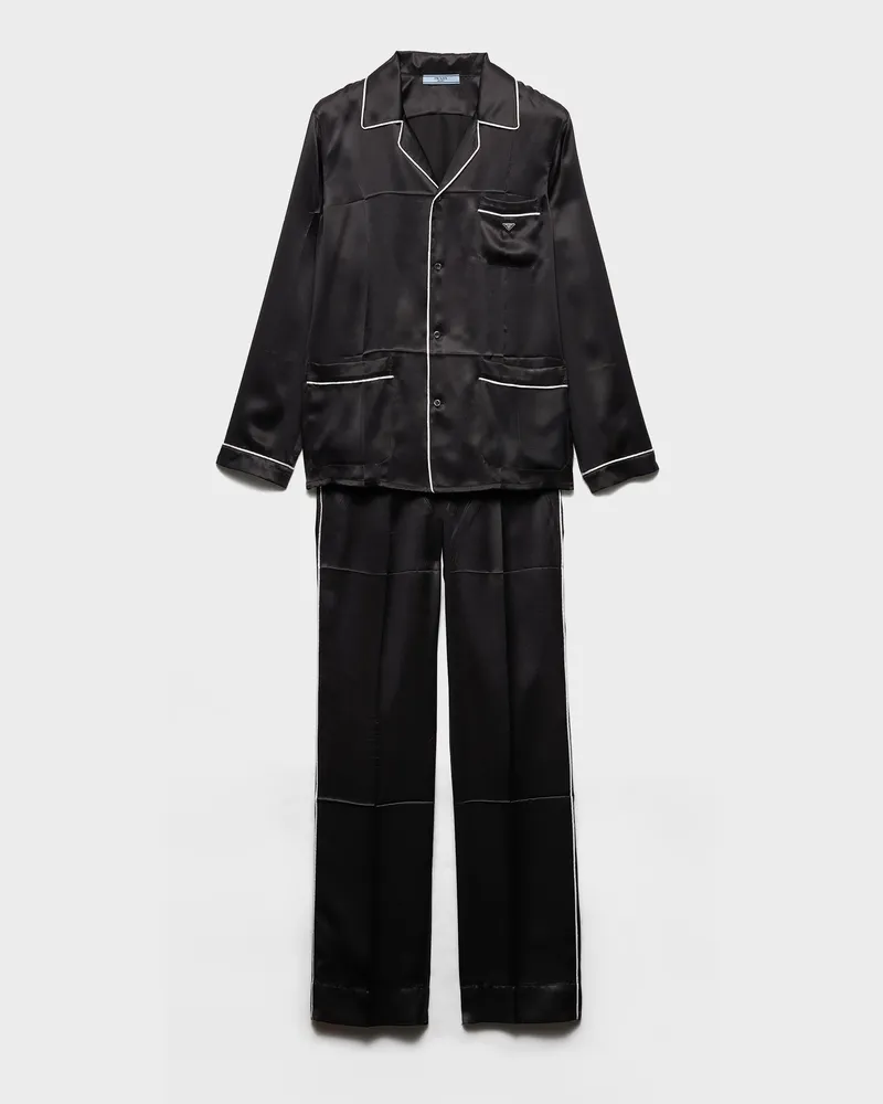 Prada Pyjama aus Satin im Vintage-Look Schwarz