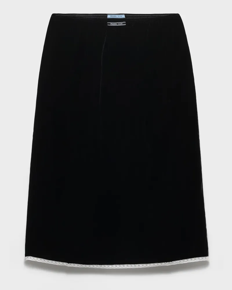 Prada Unterrock aus Samt Schwarz