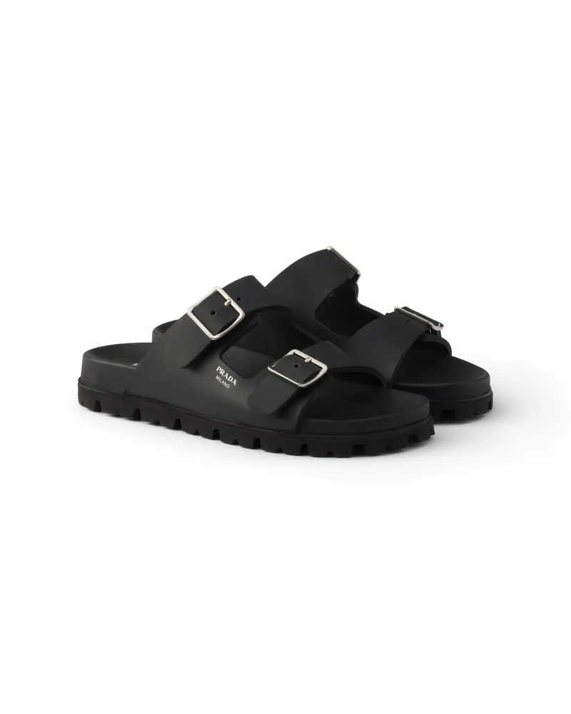 Prada Pantoletten Aus Gummi, Damen, Schwarz, Größe Schwarz