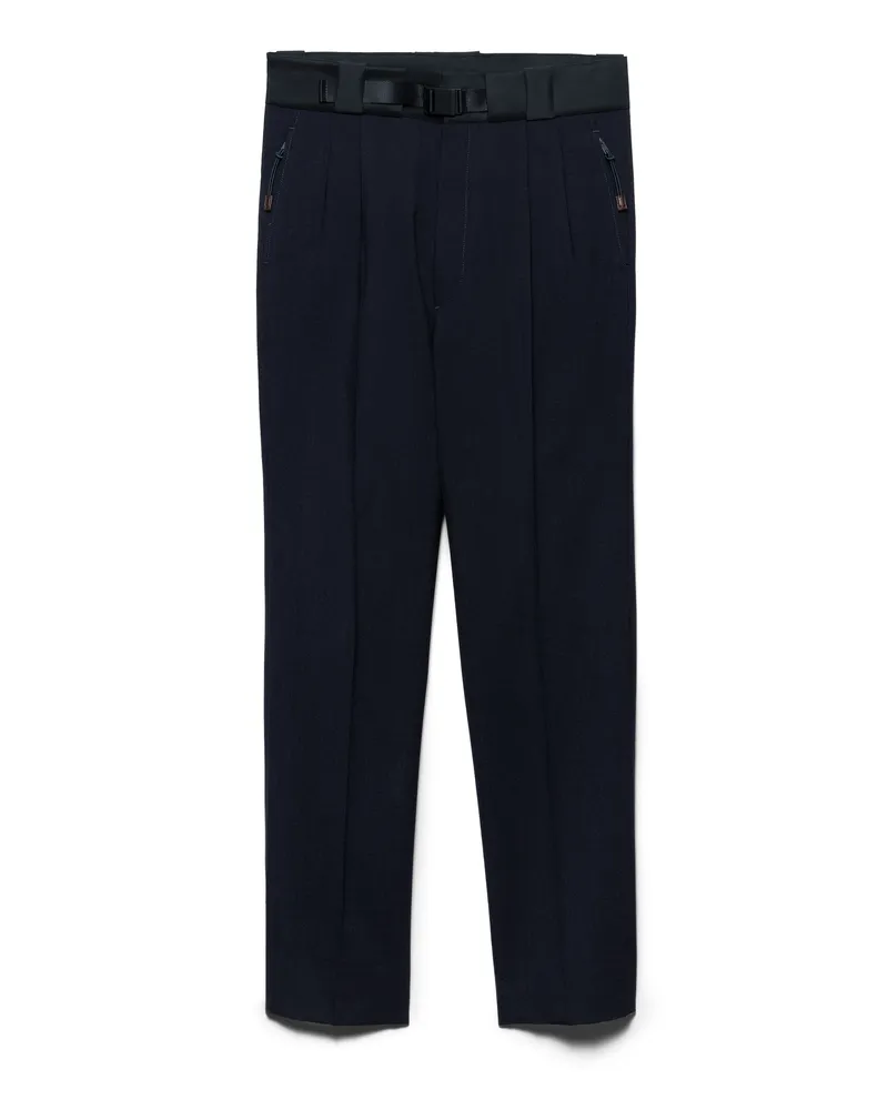Prada Hose Aus Wolle Mit Technischen Details, Herren, Marineblau, Größe Marineblau