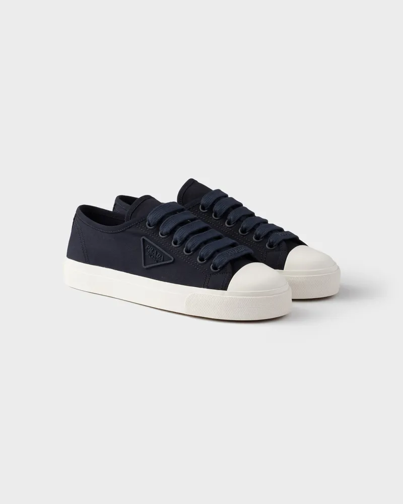 Prada Sneaker aus Baumwoll-Gabardine Marineblau