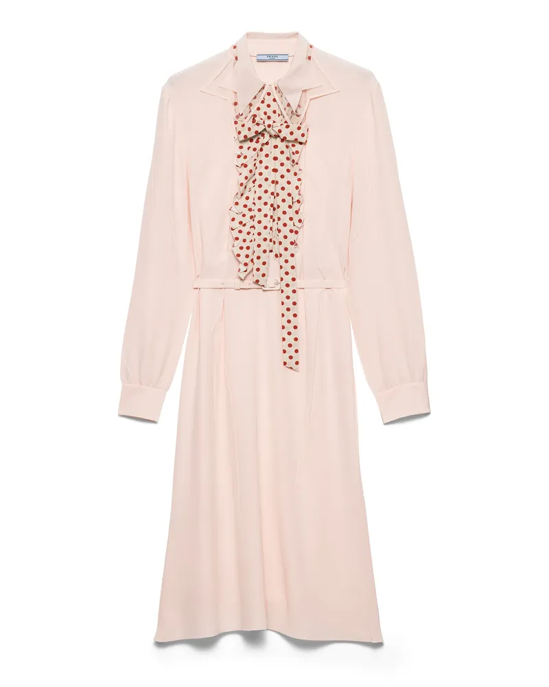 Prada Besticktes Kleid Aus Marocain, Damen, Pfirsich, Größe Pfirsich