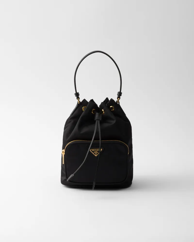 Prada Duet Bucket Bag aus Re-Nylon Schwarz