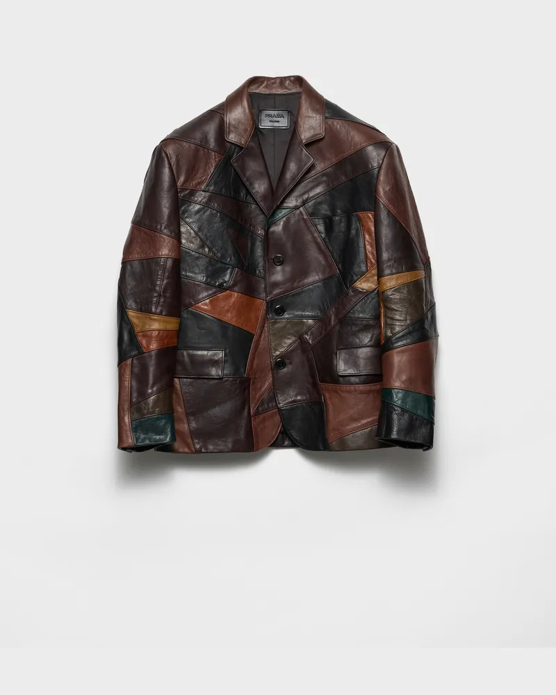 Prada Jacke aus Patchwork-Leder Bunt