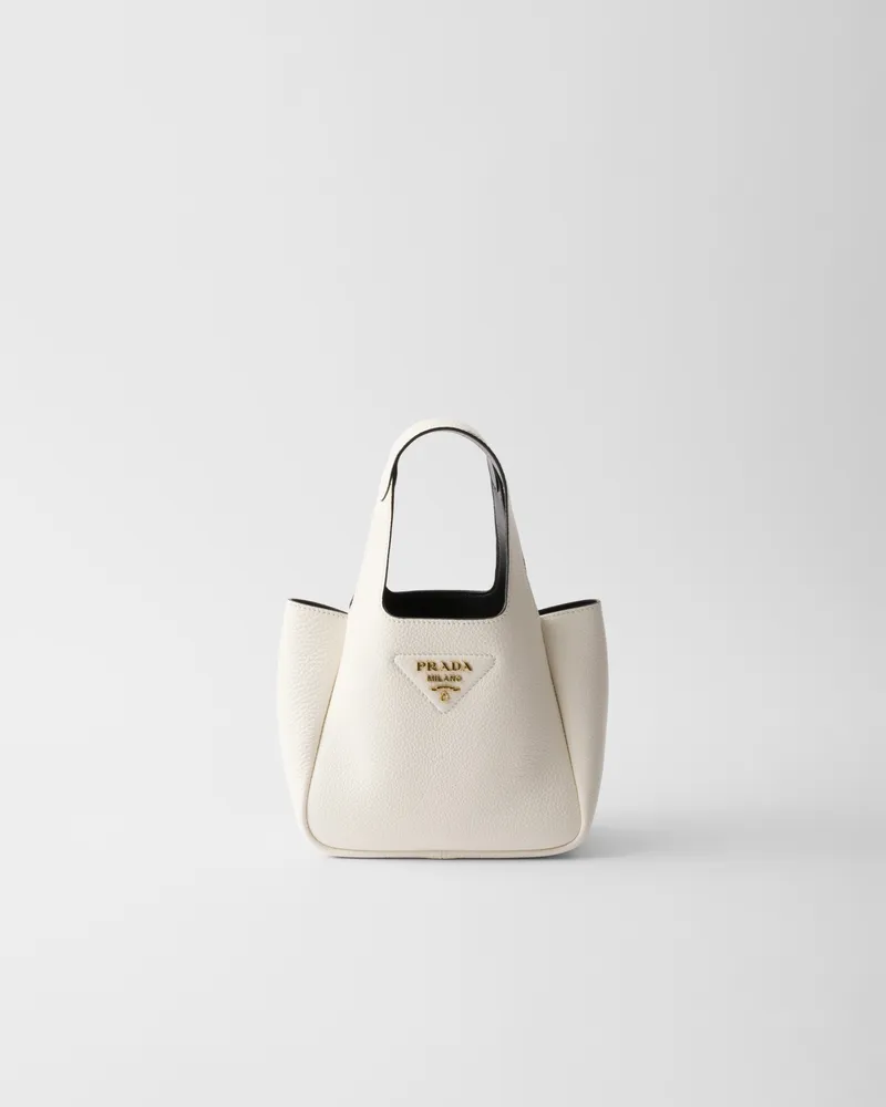 Prada Mini-Handtasche aus Leder Weiß