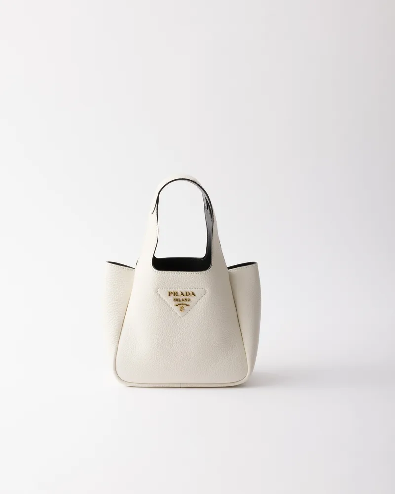 Prada Liaison Mini-handtasche Aus Leder, Damen, Weiß/schwarz Weiß