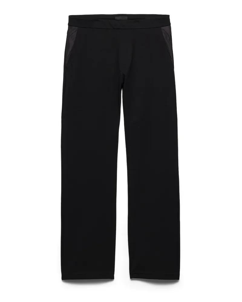 Prada Fleece-hose Mit Details Aus Re-nylon, Herren, Schwarz, Größe Schwarz