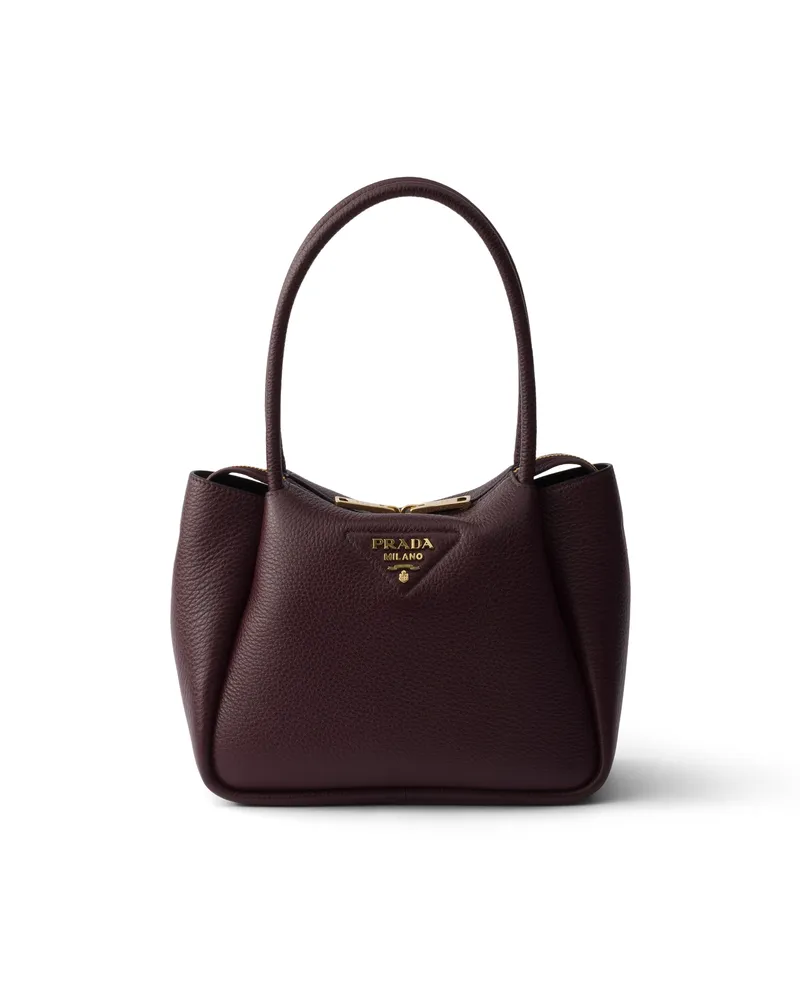 Prada Liaison Kleine Handtasche Aus Leder, Damen, Burgunderrot Burgunderrot