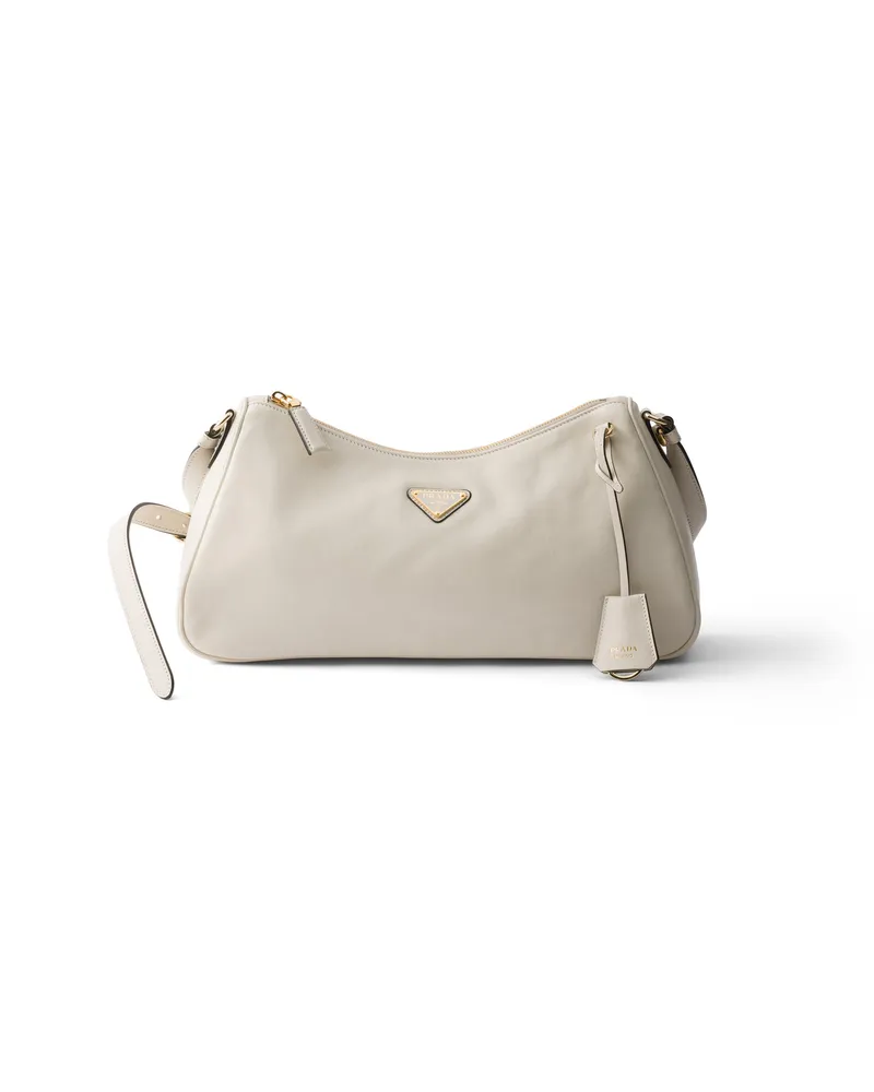 Prada Aimée Large Nappa Leather Bag, Damen, Kalkweiss Kalkweiss