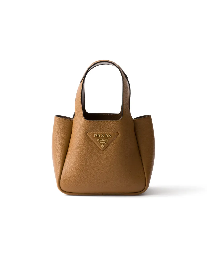 Prada Mini-handtasche Aus Leder, Damen, Karamell Karamell