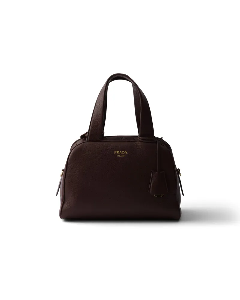 Prada Mittelgroße Henkeltasche Aus Leder, Damen, Sienna Sienna