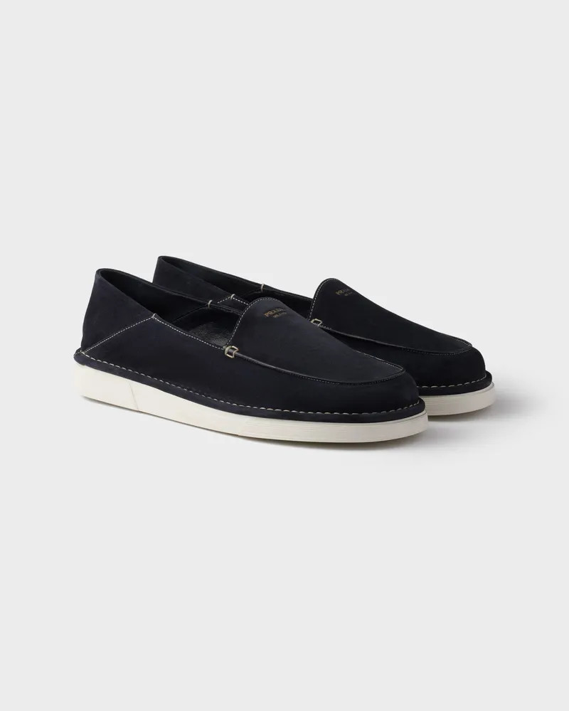 Prada Slip-ons aus Wildleder Blau