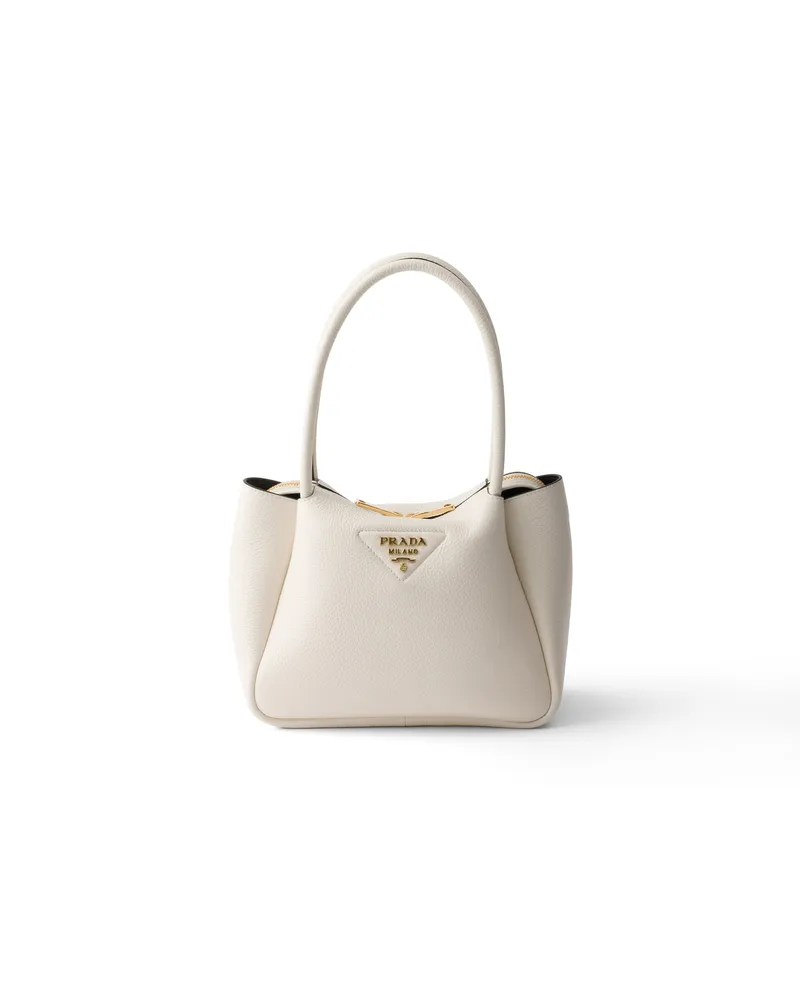 Prada Liaison Kleine Handtasche Aus Leder, Damen, Weiss Weiss