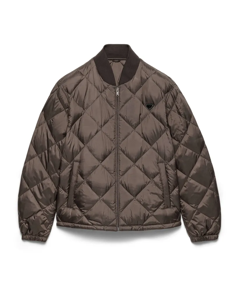 Prada Kurze Daunenjacke Aus Funktionsmaterial, Herren, Waldgrün, Größe Waldgrün