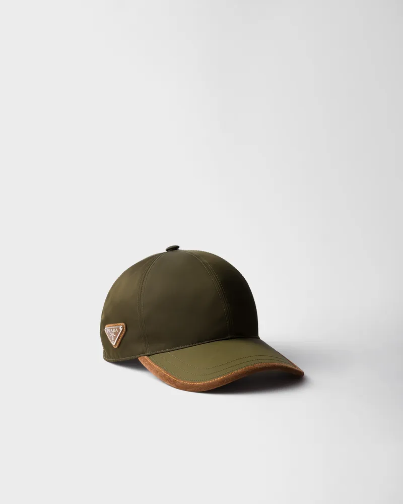 Prada Baseballkappe aus Re-Nylon Moschusgrün