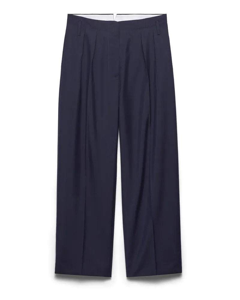 Prada Hose Aus Leichtem Mohair, Damen, Blau, Größe Blau
