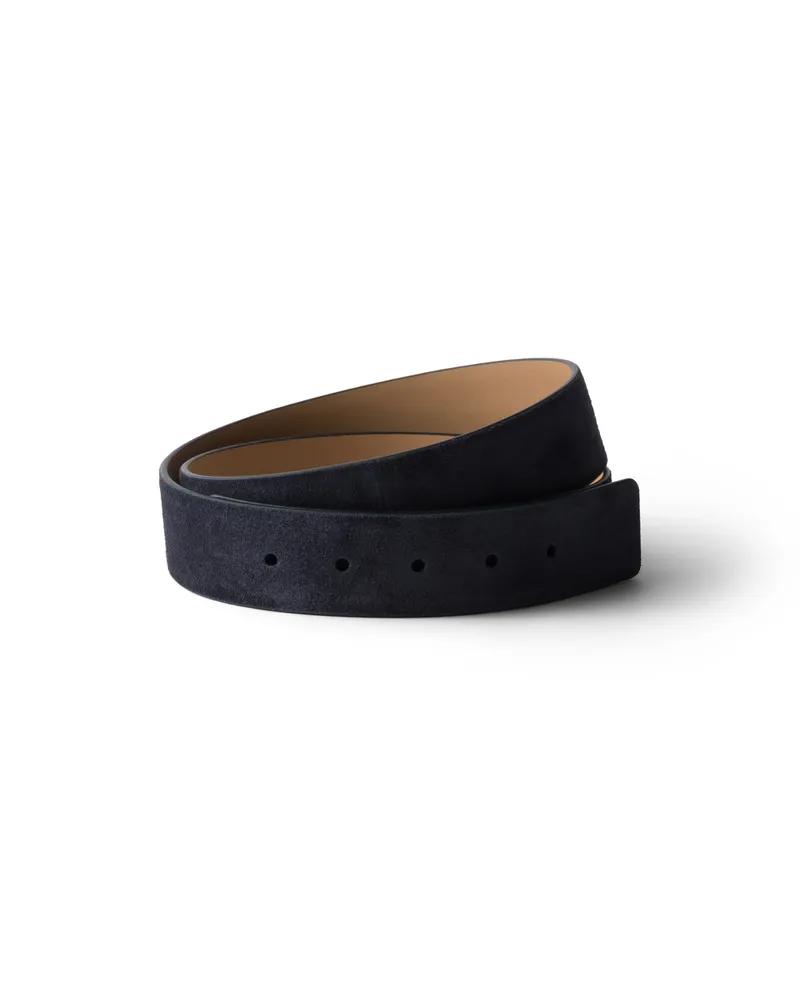 Prada Gürtelriemen Aus Wildleder, Herren, Blau, Größe Blau