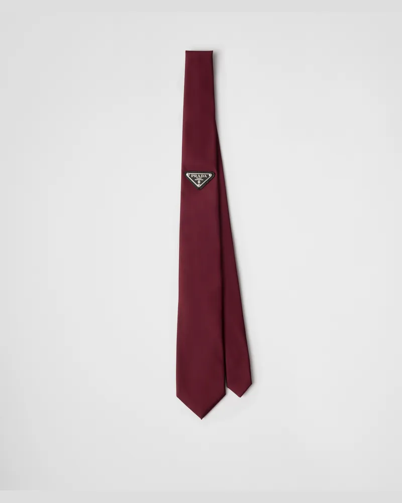 Prada Krawatte aus Gabardine Re-Nylon Burgunderrot