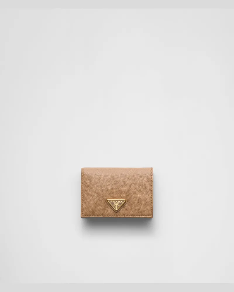 Prada Small Saffiano Leather Wallet Karamell