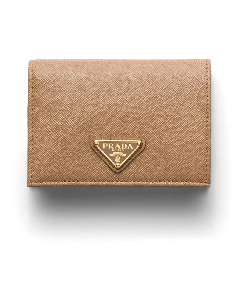 Prada Small Saffiano Leather Wallet, Damen, Karamell Karamell