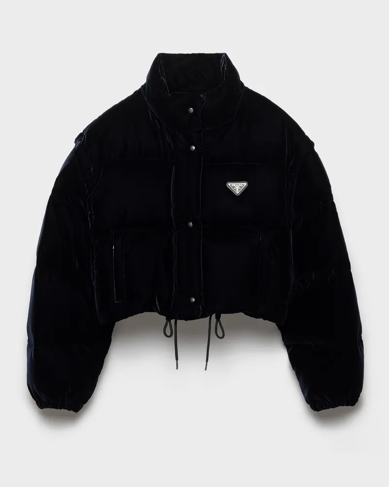Prada Daunenjacke aus Samt Blau