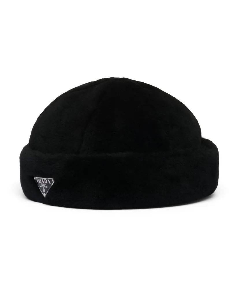 Prada Hut Aus Lammfell, Herren, Schwarz, Größe Schwarz